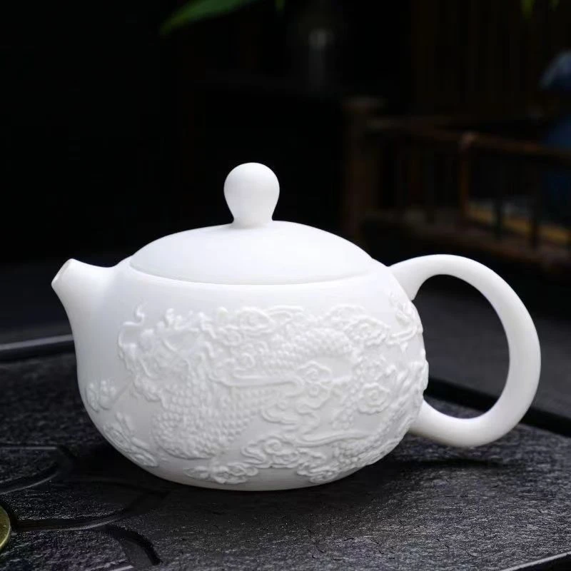 德化白瓷凤鸣壶西施壶羊脂玉陶瓷大容量茶壶家用泡茶壶功夫茶具