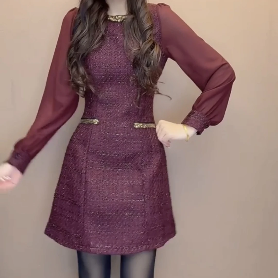 新款洋气显瘦小香风连衣裙