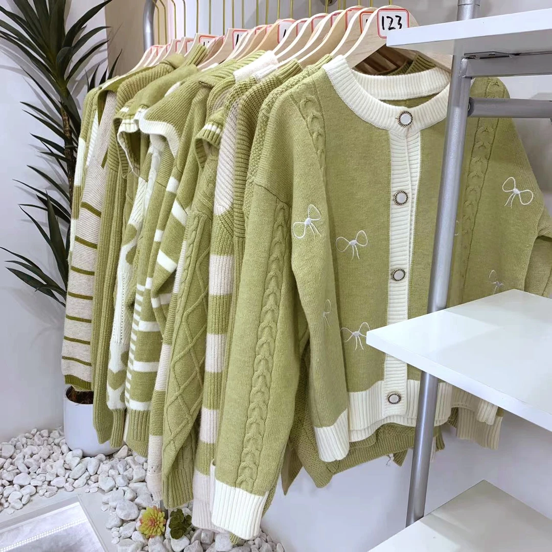 2022新款设计感秋冬毛衣宽松套头圆领慵懒风百搭时尚冬季针织衫女