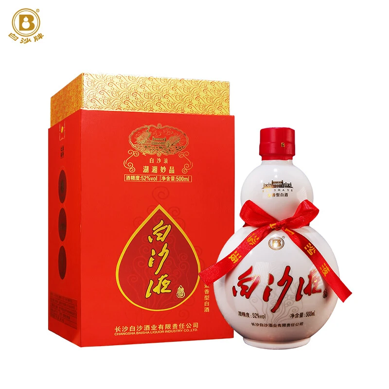 白沙液湖湘妙品 兼香型500ml葫芦酒湖南名酒52度白酒52度500ml