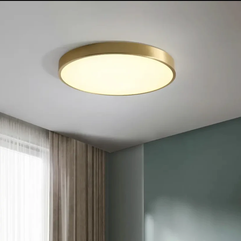 卧室吸顶灯全铜百搭吸顶灯经典简约现代北欧式美式轻奢房间