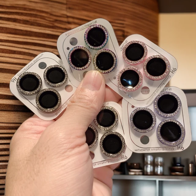 适用苹果15闪钻镜头膜iPhone14Promax手机镜头贴12镜头镜头保护膜