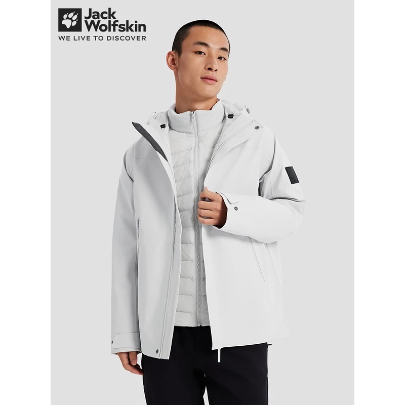 JackWolfskin德国狼爪户外透汽防风防泼水三合一冲锋衣5123331