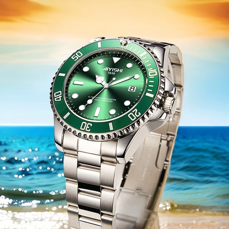 2024年新款瑞士专柜正品全自动绿水鬼手表男款时尚高档非机械手表