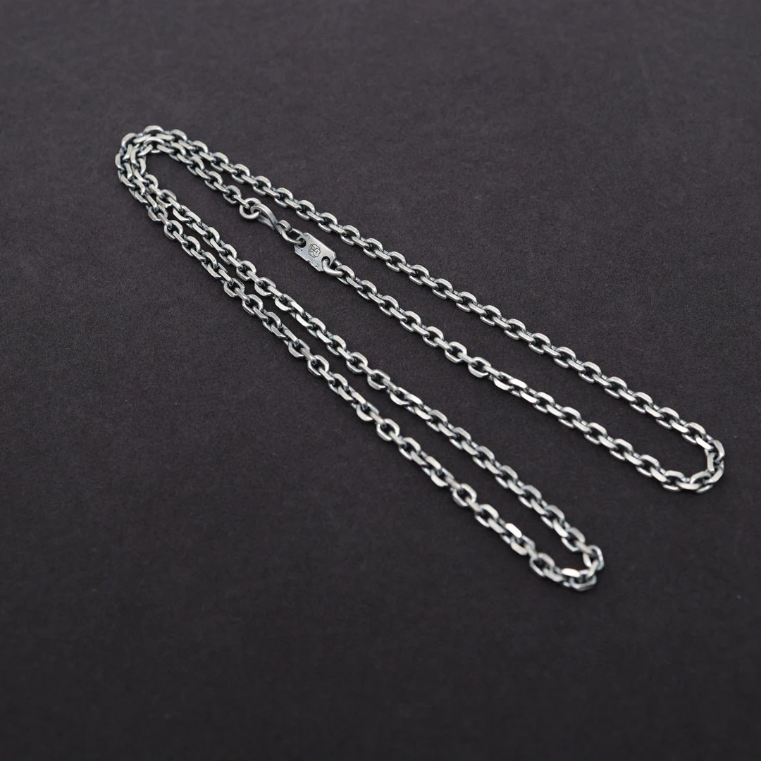链子925银 【孙小禹银饰】3.5mm纯银太角链 手工打造 可单带 配吊坠