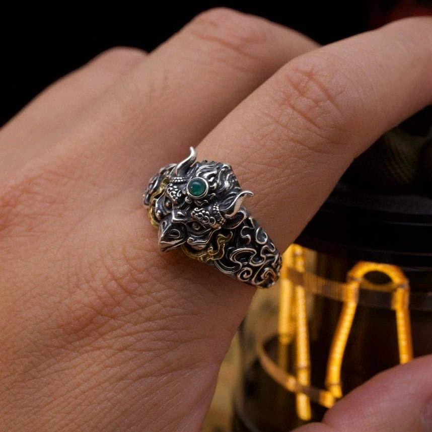 925银戒指 【孙小禹银饰】大鹏鸟指环 纯银戒指复古个性可调节