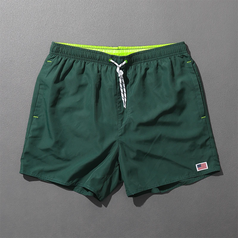 品牌短裤男士 纯色宽松速干四分裤 日常外穿海边度假休闲旅游短裤