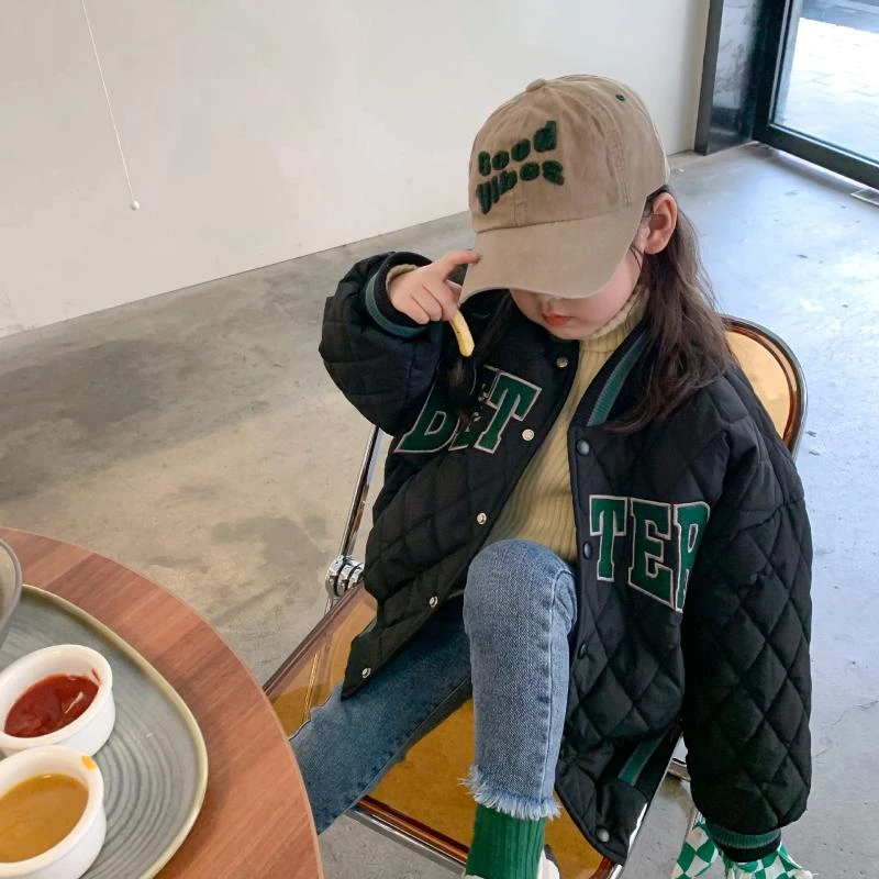 女童加厚棉袄秋冬装新款爆款儿童洋气夹棉保暖上衣宝宝棒球棉服潮