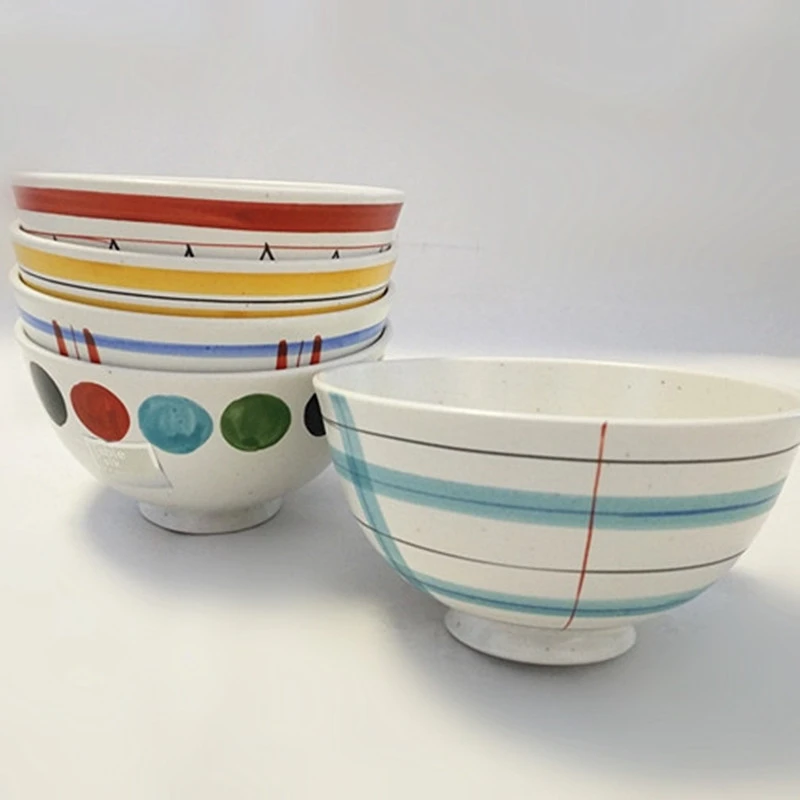 日本原装进口陶瓷餐具日式釉下彩5入家用米饭碗