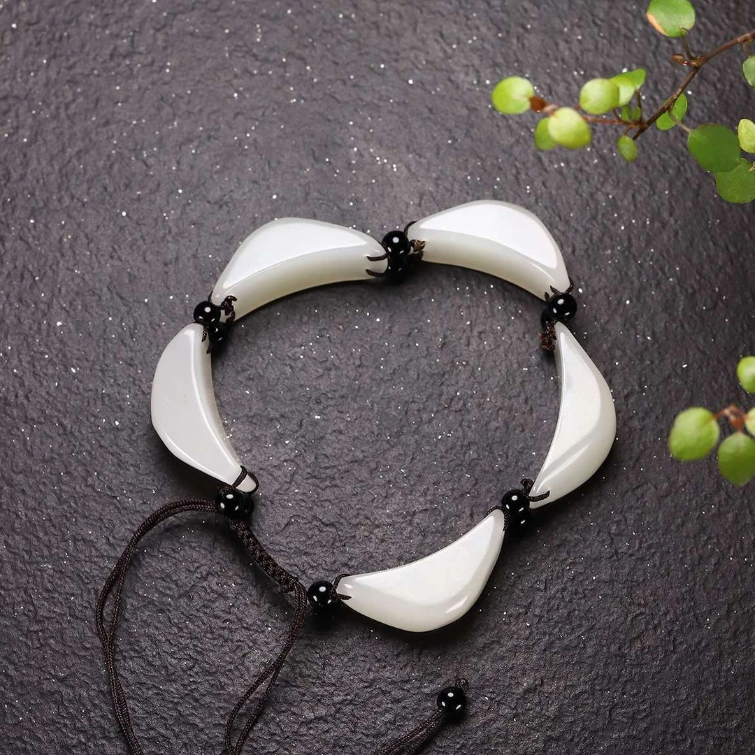 天然和田玉白玉随行玉石单颗约12*36mm手链素单圈手串百搭精品