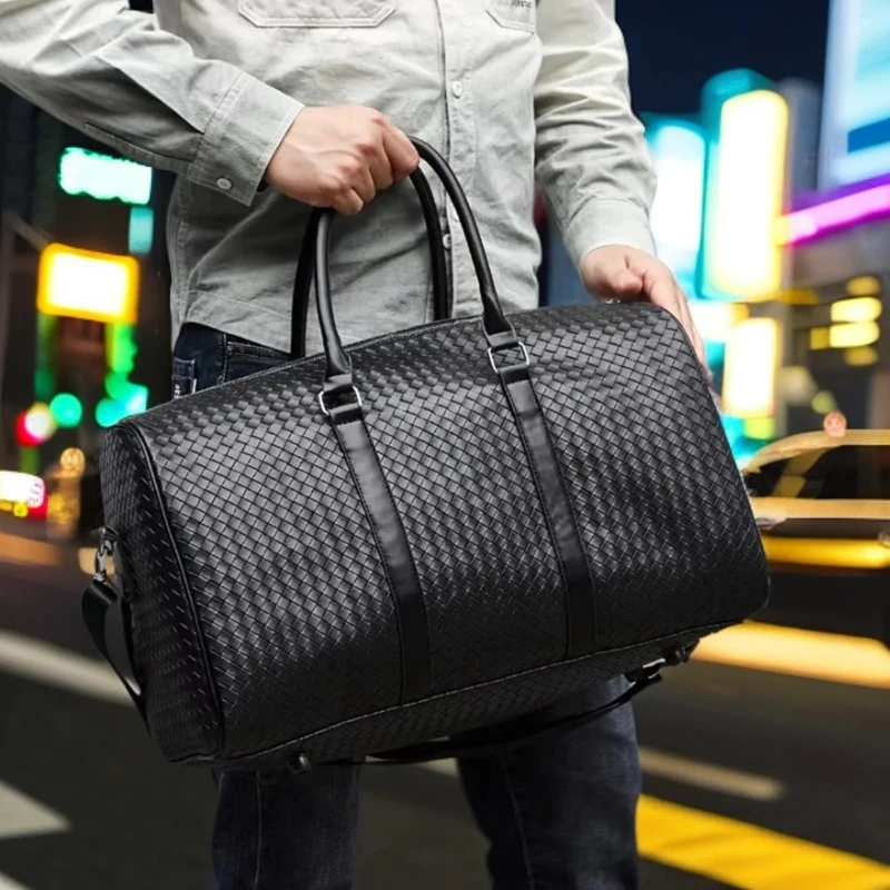 1860编织旅行包大容量短途运动健身背包行李袋男款手提欧美百搭肩