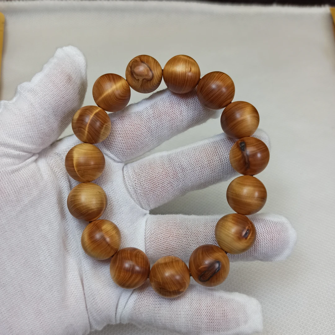 太行崖柏闪电纹手串1.6cm精美崖柏手串