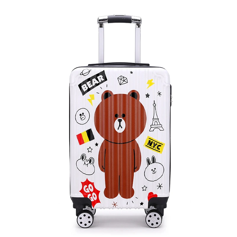 卡通行李箱学生可爱韩版密码旅行箱大容量万向轮不锈钢拉杆0