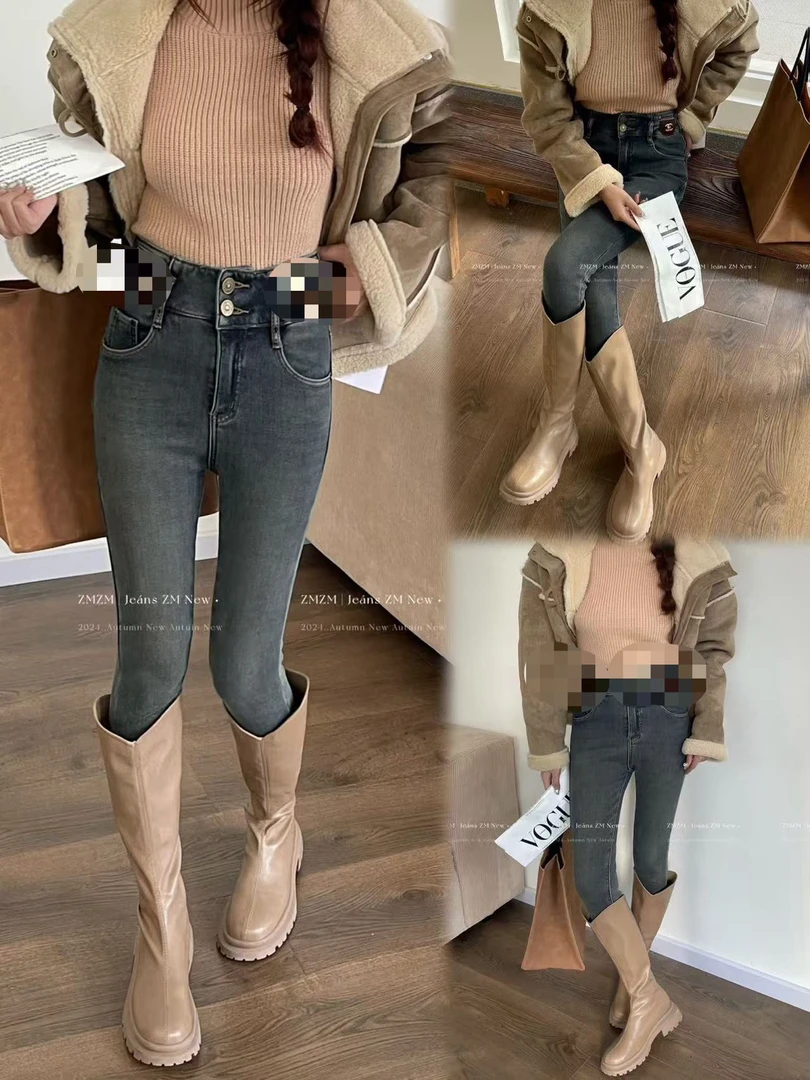 妮姐家新款时尚百搭加绒铅笔裤