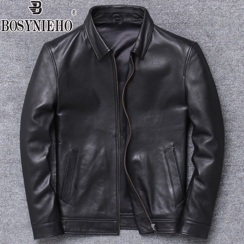 特价绵羊皮真皮皮衣男士翻领商务休闲纯皮夹克外套时尚短款外套