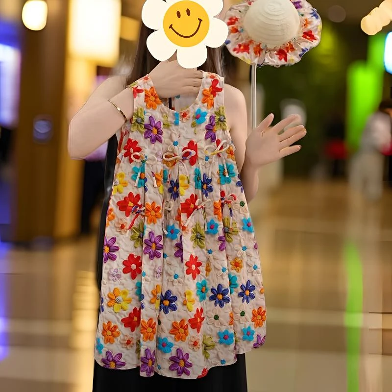 女童夏装儿童节连衣裙2024高端新款洋气裙子夏款爆款女孩沙滩裙子