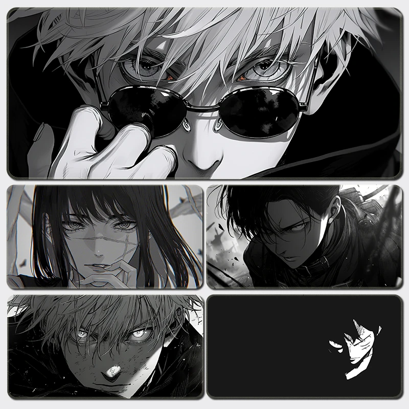 电竞鼠标垫超大号定制电脑桌面垫简约黑白动漫电锯人五条悟键盘垫