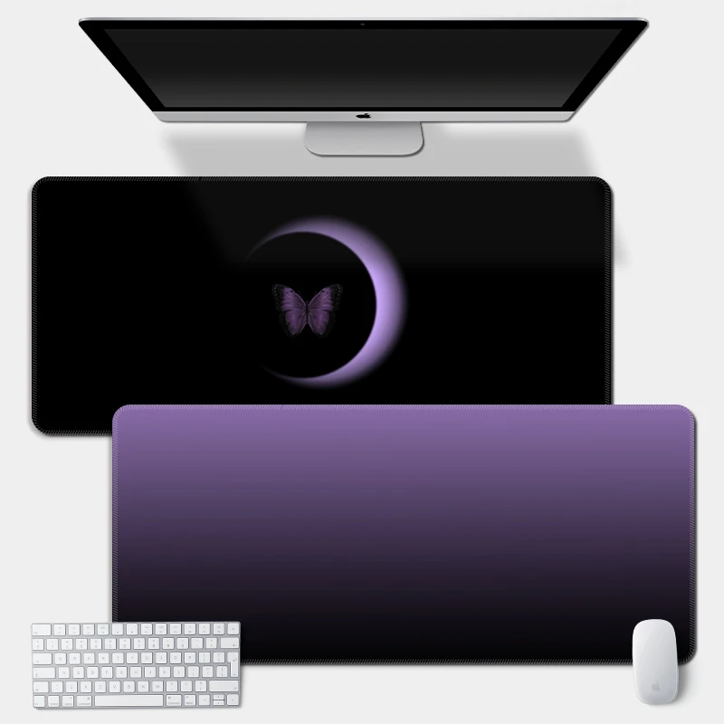 轻奢高级感渐变鼠标垫超大男女生简约黑色电竞桌垫办公电脑键盘垫