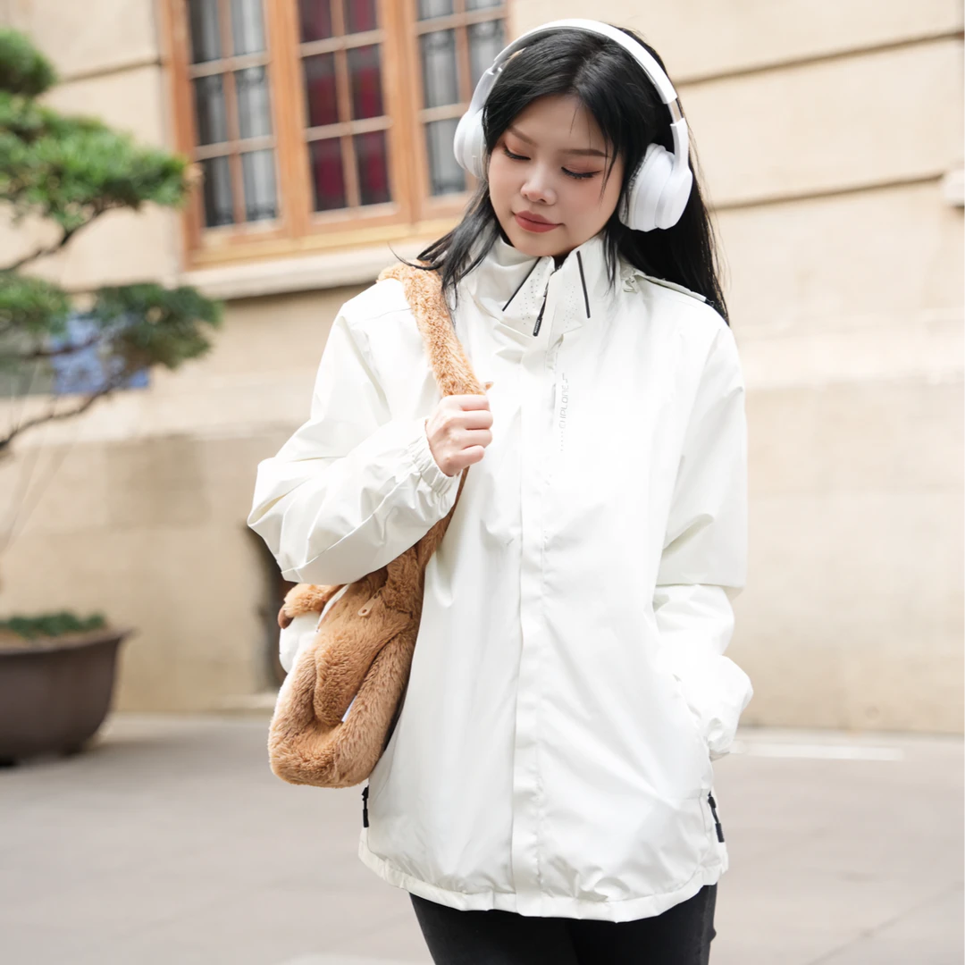 【2024新款】秋冬加厚保暖情侣款一体银狐绒防水耐脏耐磨冲锋衣外套