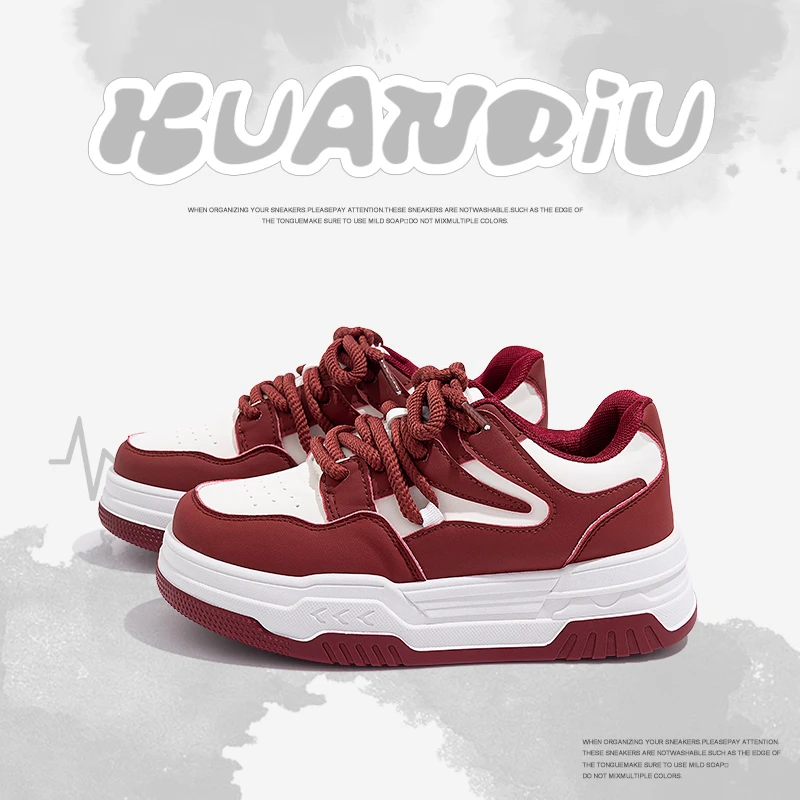 环球女鞋百搭学生小白鞋2025秋新款潮流小众设计轻便休闲厚底板鞋