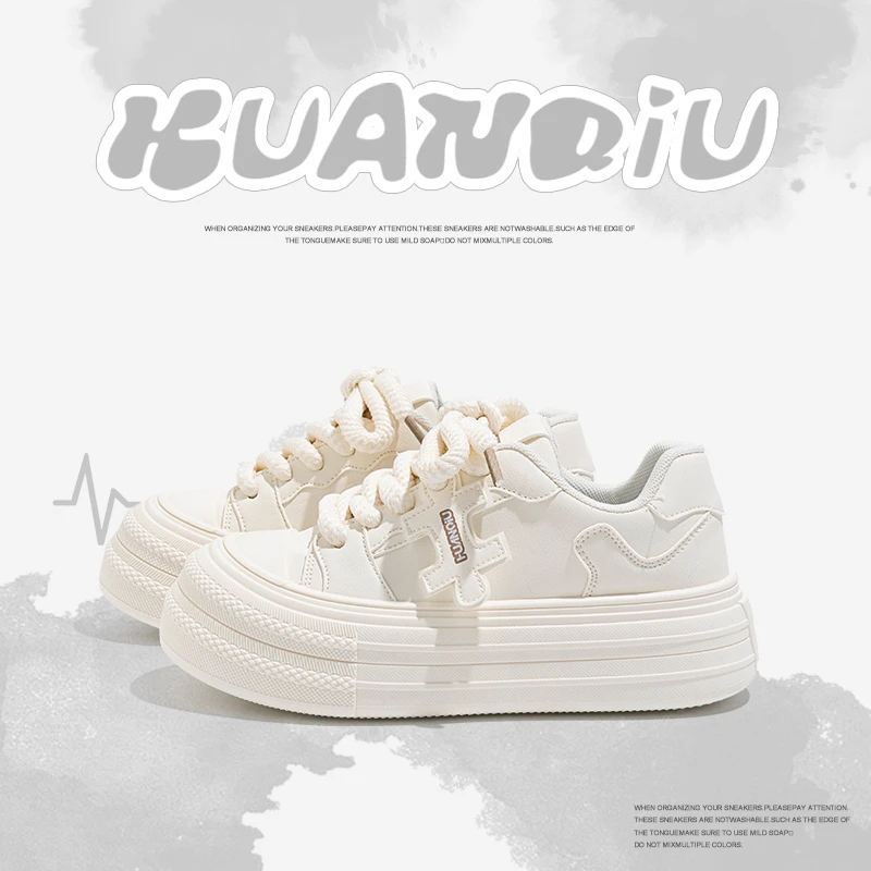 环球小白鞋女2025秋季新款厚底百搭厚底板鞋ins潮小众原创休闲鞋
