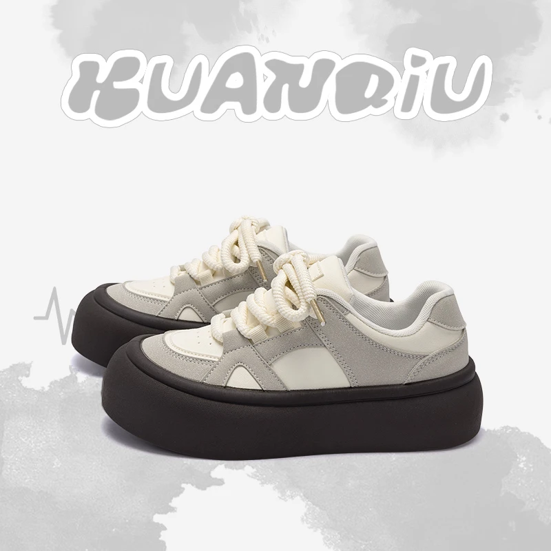 环球百搭学生小白鞋女2025秋季新款潮流增高休闲鞋轻便运动鞋子女