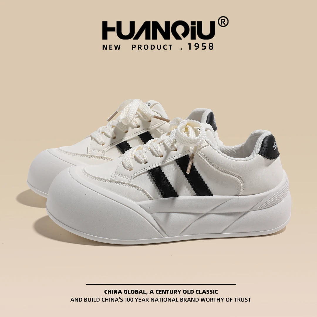 环球小白鞋女2025年秋季新款百搭厚底板鞋休闲鞋学生透气潮流板鞋