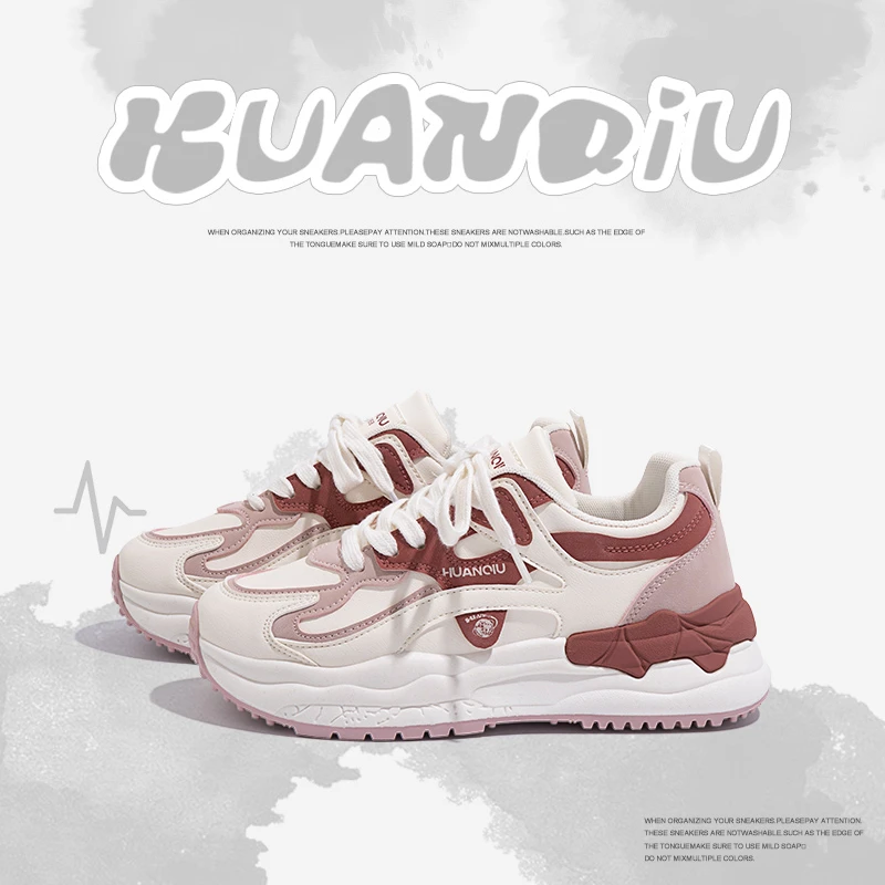 环球爆款厚底增高老爹鞋女2025春季新款百搭软底轻便运动鞋ins潮