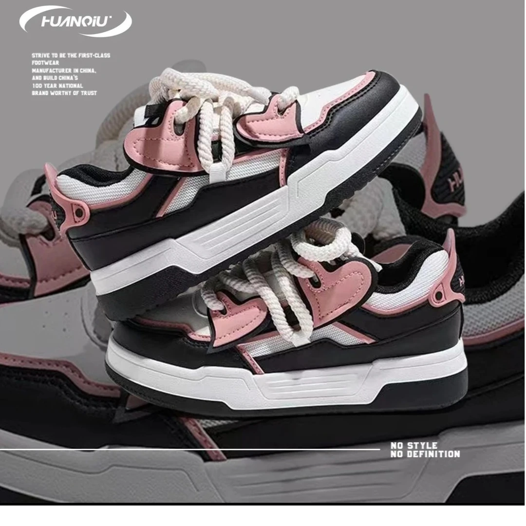 环球女鞋拼色小众原创鞋子女2023秋季新款网面透气运动板鞋ins潮