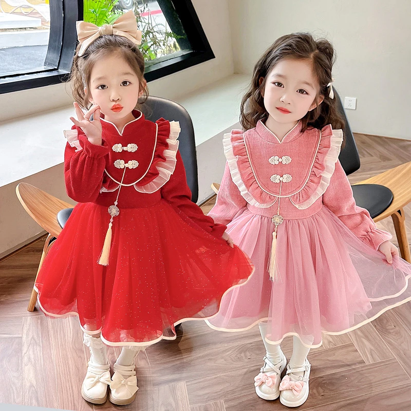 女童连衣裙春装洋气小童宝宝3-6岁8小女孩时尚儿童春秋款女宝裙子