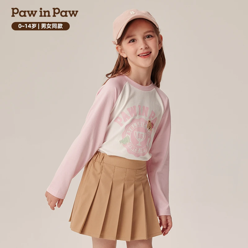 PawinPaw卡通小熊童装儿童秋款长袖圆领时尚百搭T恤PCLAE3862S