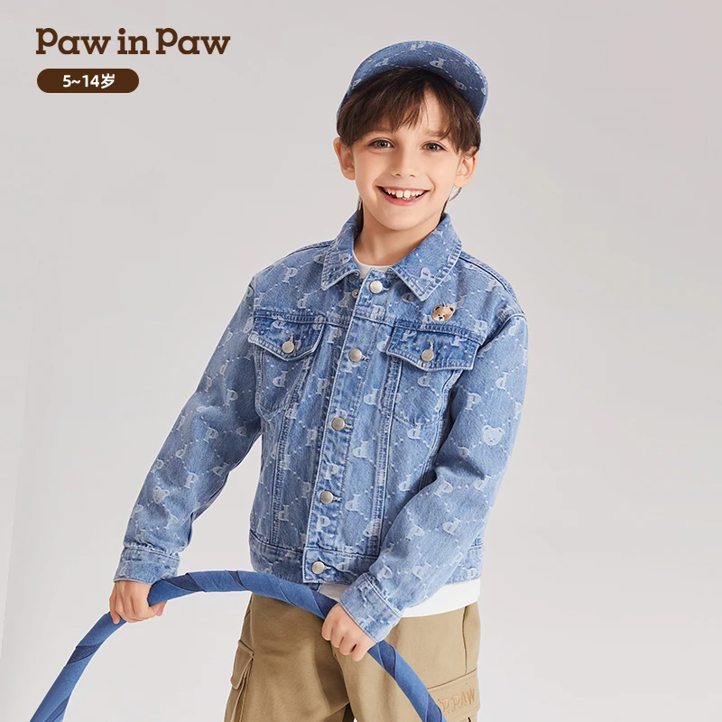PawinPaw卡通小熊2024年新款男童时尚百搭春秋牛仔外套PCJEE2312K