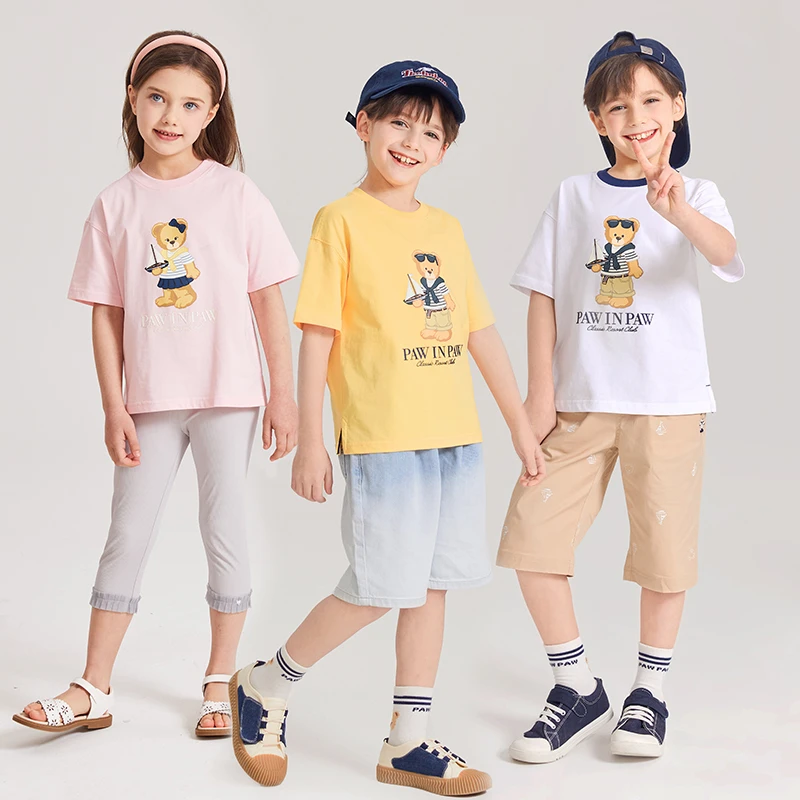 【达人专属】PawinPaw2024年夏新男女童印花短袖T恤儿童PCRAE2452K