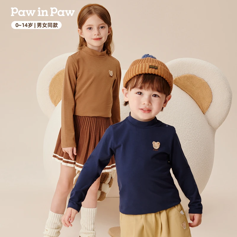 PawinPaw秋款长袖半高领时尚保暖T恤内搭儿童打底衫PCLWE4961E