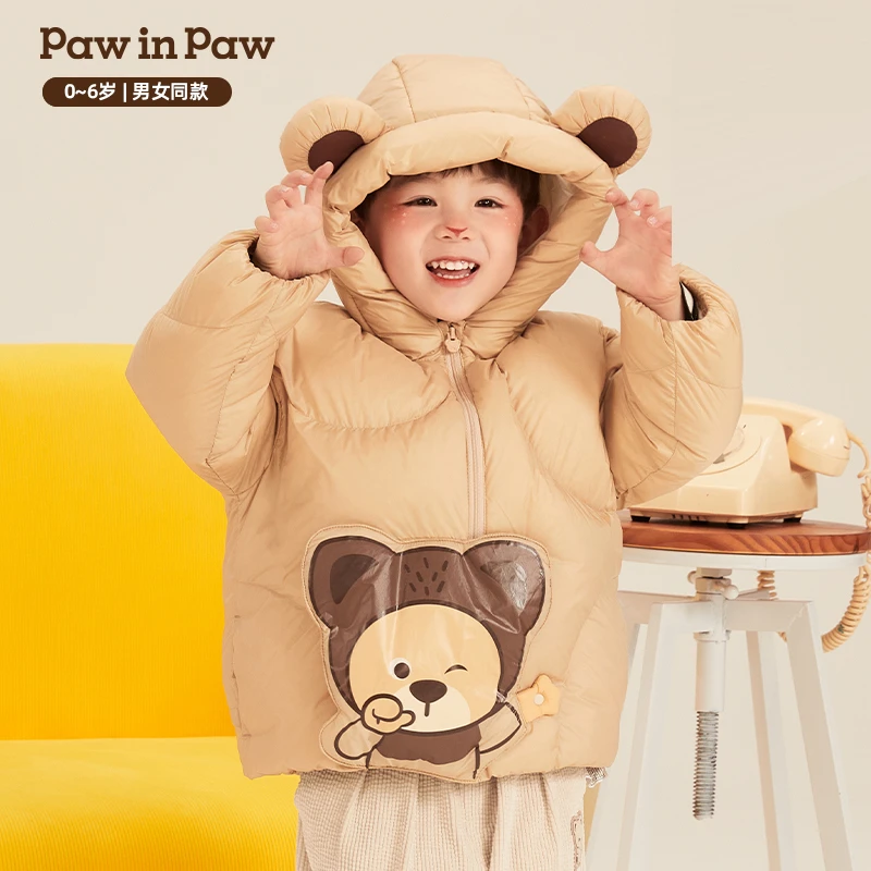 PAWINPAW小熊24年加厚秋冬儿童男女宝连帽厚羽绒服PCJDE4V91E