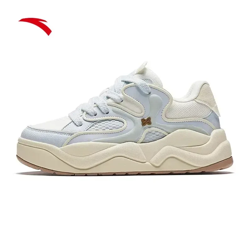 安踏小苍兰女鞋厚底面包鞋板鞋女冬季增高鞋革面运动鞋女学生潮鞋