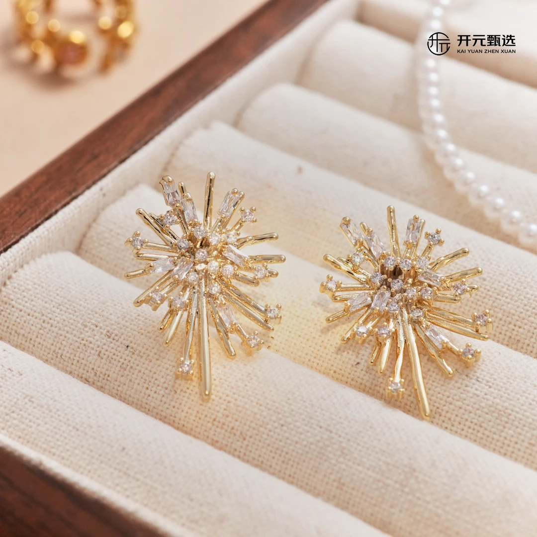 铜合金耳饰 「烟火人间」 韩版小众时尚银针耳环送女友礼物