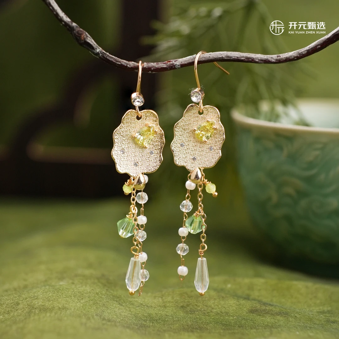 铜合金耳饰 「月晓风清」吊坠流苏耳环清冷轻奢新中式耳饰