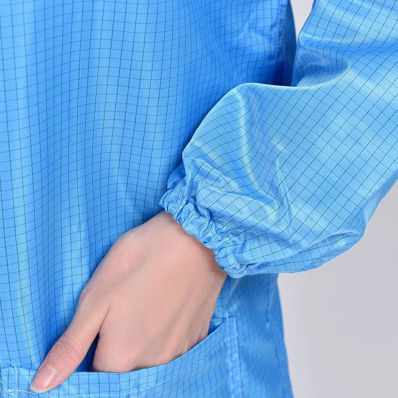 中长款宽松防静电0.5网格大褂无尘车间男女通用工厂工作服可印字