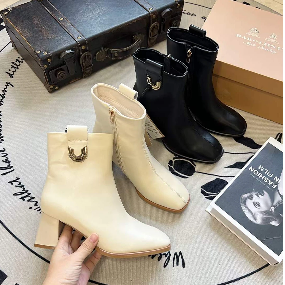 【亏本宠粉】2024秋冬新款百搭时尚小短靴女鞋27107-6