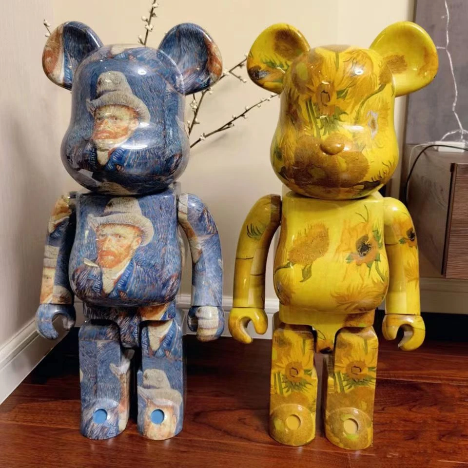 bearbrick暴力熊积木熊梵高星月夜樱花枫叶千秋手办模型客厅摆件