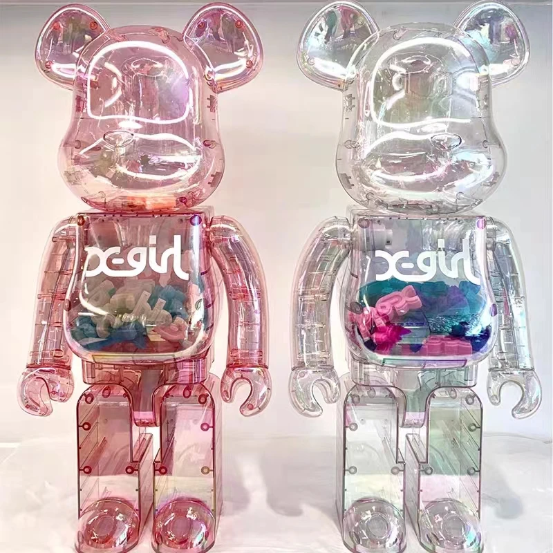 bearbrick积木熊400%透明X-girls潮玩公仔暴力熊摆件客厅潮玩手办