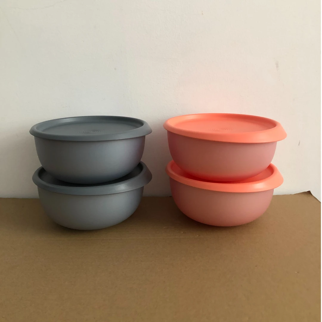 （海）550ml珠光花朵密封碗银灰珠光粉