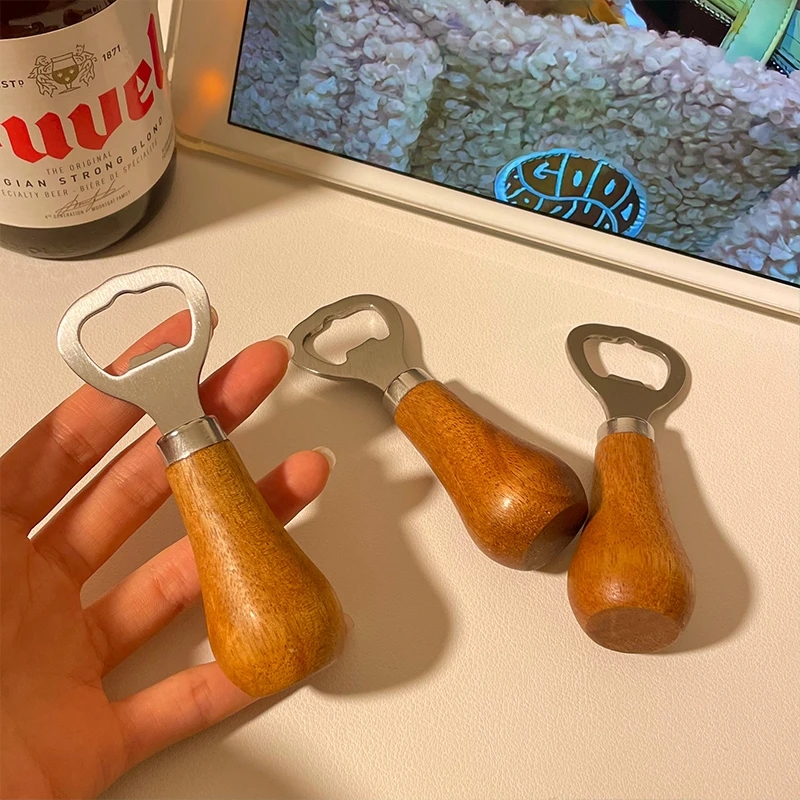 ins木柄开瓶器家用不锈钢便携开瓶盖好物起子啤酒餐厅饭馆启瓶器