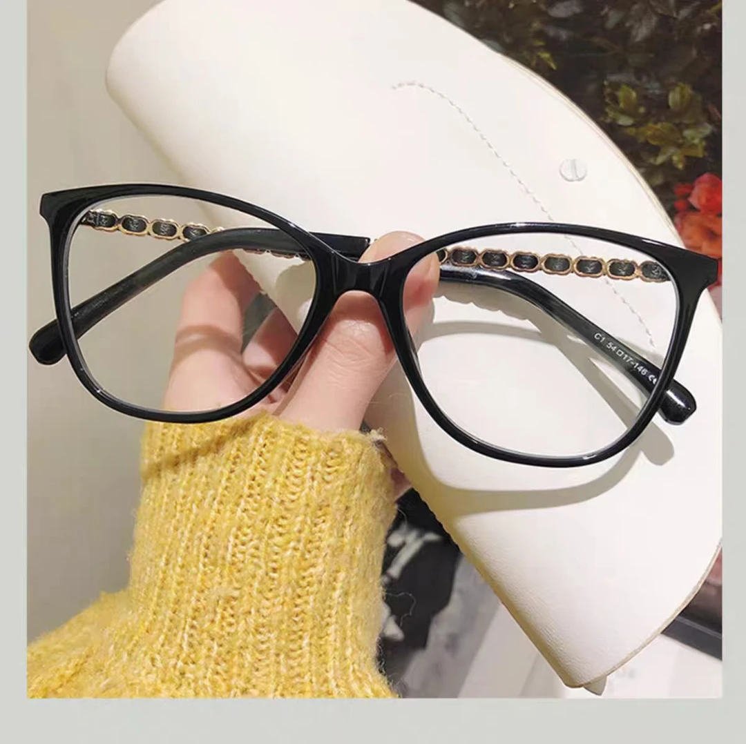 猫眼无框近视颜显白显脸小大框显瘦网红纯钛男款眼镜