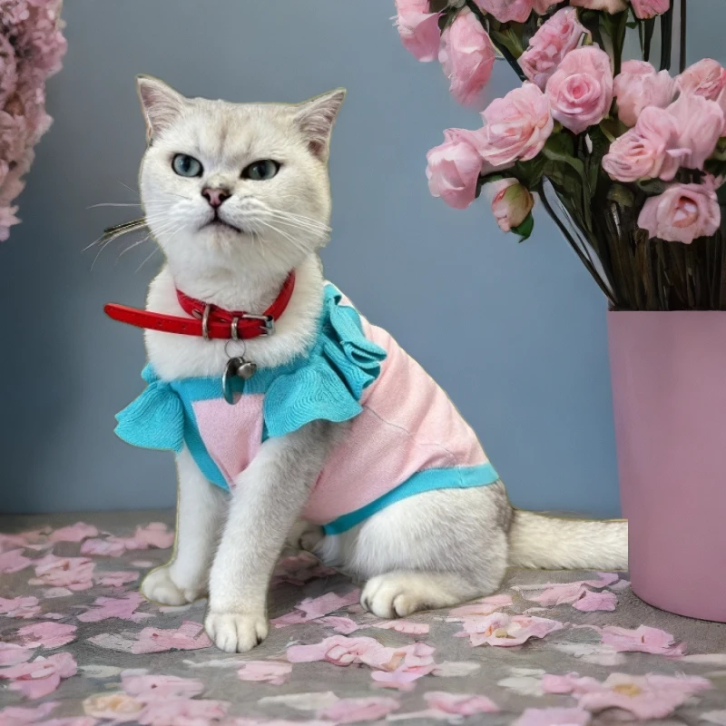 宠物针织夏装薄款冰丝冰麻清凉透气可爱吊带衣服泰迪博美猫咪夏日