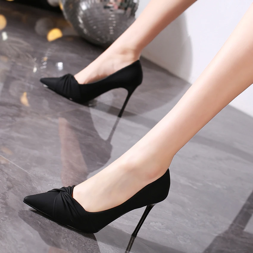 8CM 法式气质高跟鞋女2024秋季新款尖头细跟性感时尚宴会单鞋职业
