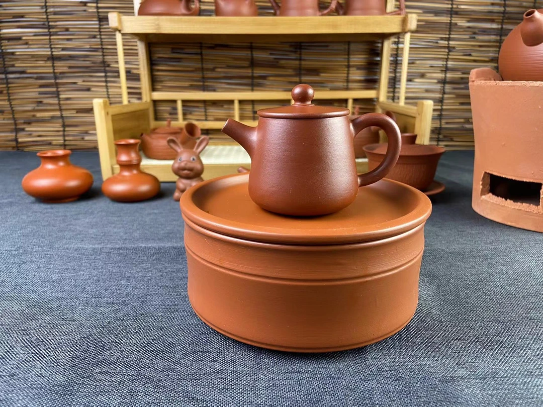 潮州全手工手拉壶高石瓢110毫升（实用器）纯手工茶具红泥泡茶壶