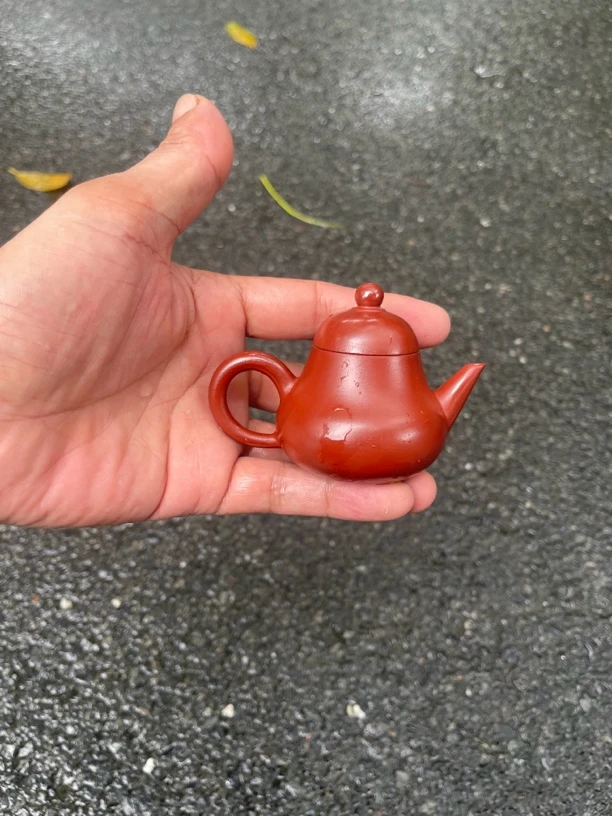 迷你小剑梨！水平壶手拉壶！茶壶75毫升！朱泥！做工精细！出水爆爽