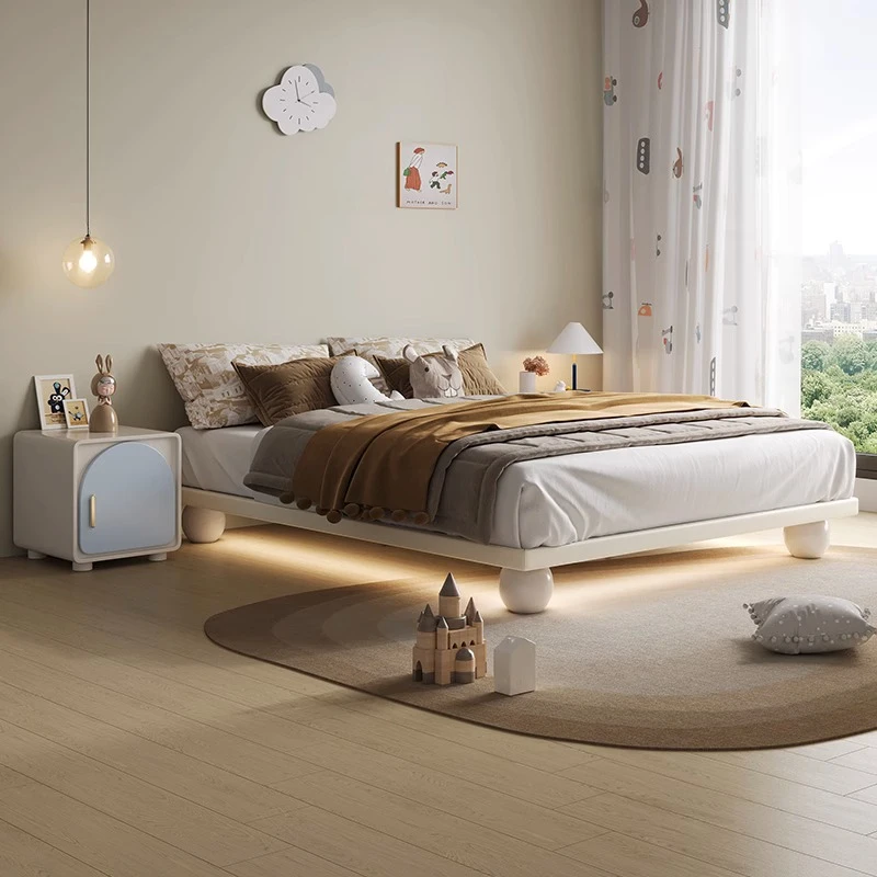 【S级小黄牛皮】悬浮床无床头儿童床小户型实木床架矮床榻榻米床